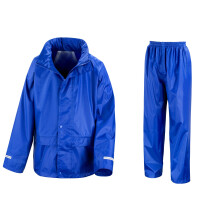 (3-4, Royal) Result Core Childrens/Kids Unisex Junior Rain Suit Jacket And Trousers Set