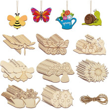 Wooden Butterfly Ornaments Blank DIY Cutouts 80 pcs