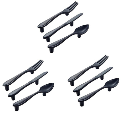 Door Handle 9-Handle Kitchen Handle - Black 1