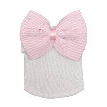 (Light Pink)Casquette bébé noeud papillon rayé chapeau tricoté casquettes douces mignonnes garder au chaud cadeaux mode