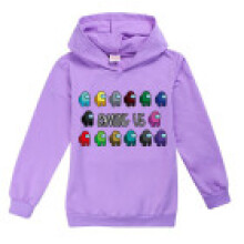 (Purple, 120cm/5-6 years) Boys Girls Kids Hoodies Among Us Game Pattern Hoody Coat Tops Age 314yrs