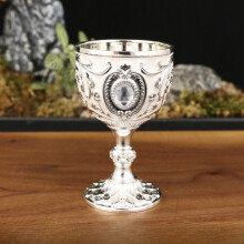 (Silver White)Metal Small Liquor Cup With Creative Retro Style For Gift Or Entertainment Home