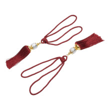 Luxury Curtain Tiebacks with Tassels and Beaded Balls Pair