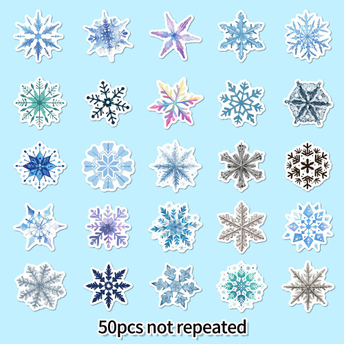 Snowflake Stickers Vinyl 50 Pcs 2