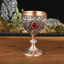 (Red Antique)Taza de licor pequeña de metal con estilo retro creativo para regalo o entretenimiento en el hogar