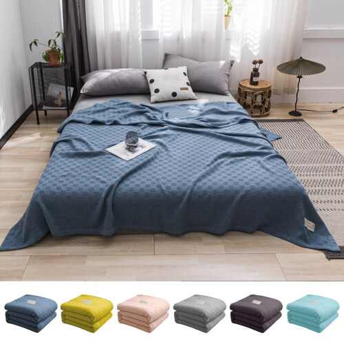 Cotton Thermal Blanket Twin Lightweight Breathable Soft