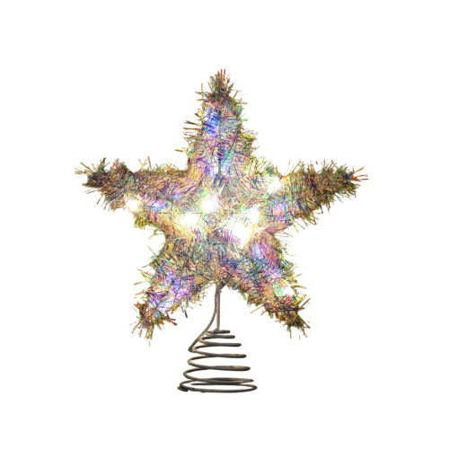 Tinsel Star Tree Topper 11.8 Inch Shiny Iridescent