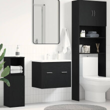 vidaXL Bathroom Sink Cabinet Black Oak 60x38.5x46 cm Engineered Wood