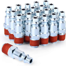 20 Pièces 1/4 Pouce Filetage Externe Raccord Rapide Pneumatique Connecteur Mâle Style Américain Connecteur Rapide Filetage Externe Pneumatique