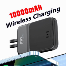 Magnetic Power Bank 10000mAh with 2 Cables LED Display