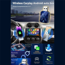 Bezprzewodowy Adapter Carplay 2 w 1 USB Dongle Carplay/Android Auto AI Box Podłącz i Graj Przewodowy Carplay do Bezprzewodowego B