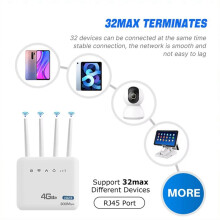 4G LTE WiFi Router WiFi 6 Modem 300Mbps 2.4 G with Wired Telephone Interface SIM Card Slot for Eu Africa Asia EU PLUG