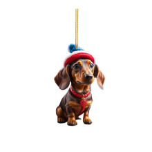 Christmas Dog Car Hanger Acrylic Ornament