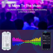 WIFI RGB+CW LED Controller Phone App 433M Remote Control 34 Scene Modes Music Sync Timing for Strips Modules Boxes