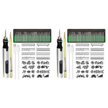 2X Penna per Incisore Ricaricabile Senza Fili Kit di Strumenti per Incisione DIY per Stencil di Gioielli in Legno E Plastica in Metallo E Vetro B