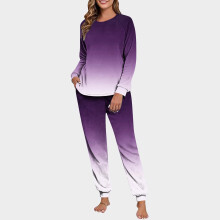 Women's Fleece Loungewear Set Raglan Sleeves Cuffed Ankles