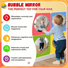 4 Pack Acrylic Sensory Wall Mirror Set 6.4 X6.4Inch Shatterproof Bubble Mirror Toys for Calming Corner Colorful Visual