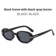(Black Gray)Gafas de sol clásicas ovaladas con marco y lente para uso informal fiesta eventos