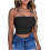 Asdoklhq Women's Solid Black Tube Top XL 1