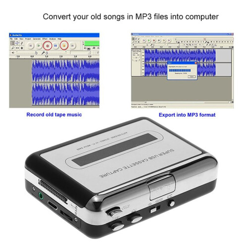 Convertitore USB da Cassetta A MP3, Lettore Musicale Audio con Cuffie