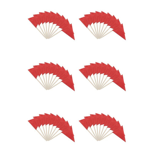 600 Pcs Solid Red Toothpick Flags Small  Plain Red Color Stick Cupcake Toppers Flags DIY Decoration