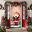 Christmas Door Cover Santa Pattern Elastic Fabric 35x72 inch 1