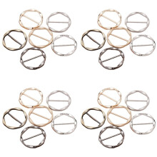 24 Uds. Clip de Anillo para Bufanda, Clips de Corbata para Camiseta para Mujer, Camiseta de Metal, Tensor de Cintura, Hebilla, Accesorios de Clip de
