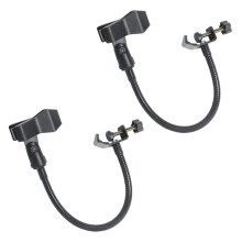 2X Flexible Gooseneck Microphone Stand with Desk Clamp for Radio Broadcasting Studio, Live Broadcast Equipment