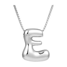 Bubble Letter Necklace Silver Gold Initial Pendant