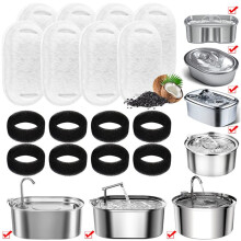 16PCS Cats Water Fountain Replacement Filters & Pre-Filter Sponges for Automatic Pet Fountain Dog Water Fountain