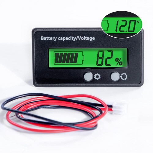Battery Capacity Indicator LCD Green Backlight 12V-48V 1