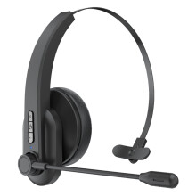 Bluetooth Headset with Mic Black On-Ear Wireless