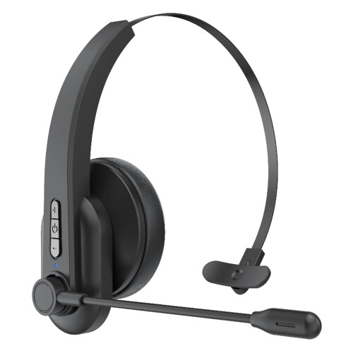 Bluetooth Headset with Mic Black On-Ear Wireless