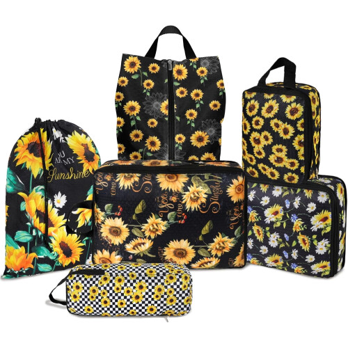 Compression Packing Cubes Set Waterproof Luggage Organizer