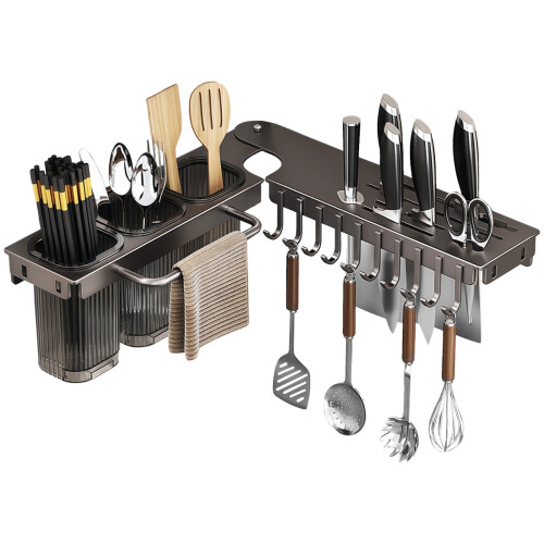 Carbon Steel Kitchen Storage Rack L-Shape 25.6 inch 3-Cup