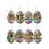 Easter Bunny Egg Charm Set Wooden Keychain 1pc 1
