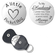 Pocket Hug Token Keychain for Women Men Inspirational Gift