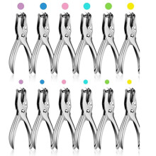 12Pack 1 Hole Punch 1/4 and 1/8 Inch Single Hole Puncher Metal 5 Sheet Capacity Single Hole Punch Set Paper Punches