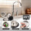 4 Pcs Brushed Silver Kitchen Sink Accessories, 3.4" Garbage Disposal  Guards, Drain Strainer & Stopper Set 3