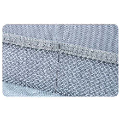 Pencil Case Black Oxford Fabric 3-Compartment Zippered 2