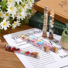 100PCS Glass Test Tubes with Cork Clear Stoppers Round Bottom Lab Test Alcohol Tampons Tubes Container(15X100mm/13Ml)