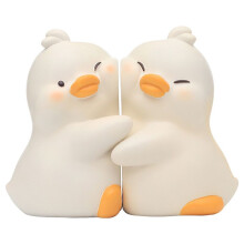 Cute Hug Ducks Decorative Bookends, Resin Book Holders for Shelf Desk Office Bedroom Decoration, Duck Figurines Ornament