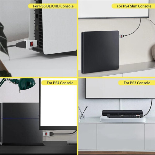 2X Game Console /Off Power  Button for PS5/PS4/PS3/ Series X Power Protection 2