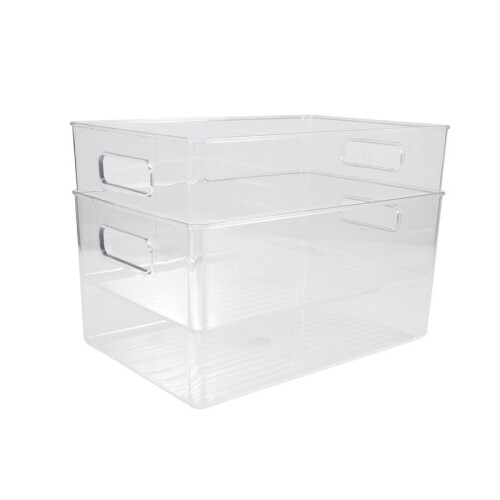 2 StüCk PlastikküChe Pantry Schrank, KüHlschrank oder Gefrier Schrank Lebensmittel oder BüCher Regale mit Griffen Organizer für Snacks