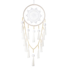 Macrame' Parete Sospeso Sognare Catcher Naturale Hairball (Perle con nappina)