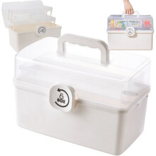 Large Lockable Medicine Organizer Bag, First Aid Storage Box with Zipper, Portable