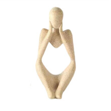 1 PièCes DéCor Minimaliste Ensemble de Sculpture de Statue de Penseur Abstrait, DéCoration D'IntéRieur Neutre Figurines de Penseur en GrèS-B