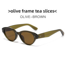 (Olive Green)Lunettes de vue pour yeux de chat tendance avec verres en polycarbonate protection solaire pour femmes hommes