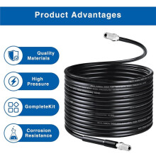15m 400 Bar Pipe Cleaning Hose Set,140C High Temp,Compatible with -K7 Pressure Washers,Includes Adapter