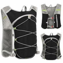 Ultralight Running Hydration Backpack, 2.5L, Adjustable, Reflective, Black
